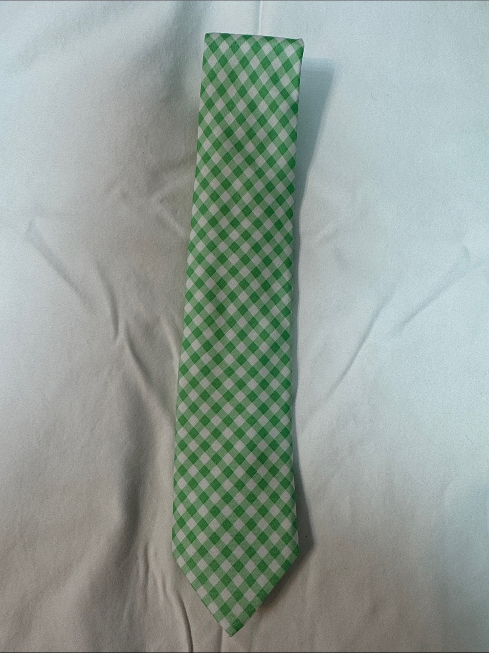 MARTHA'S VINEYARD VINES  GREEN & WHITE CHECKERED 100% SILK NECK TIE NWT